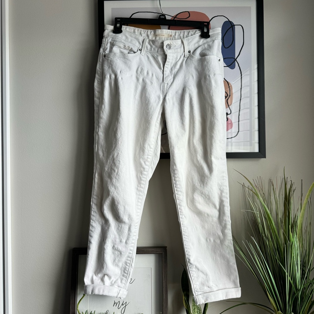 LEVIS WHITE CROPPED JEANS